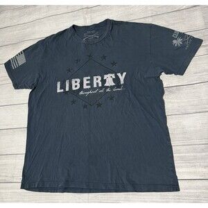 Grunt Style Liberty Throughout The Land T Shirt Size 2XL XXL Blue Freedom USA